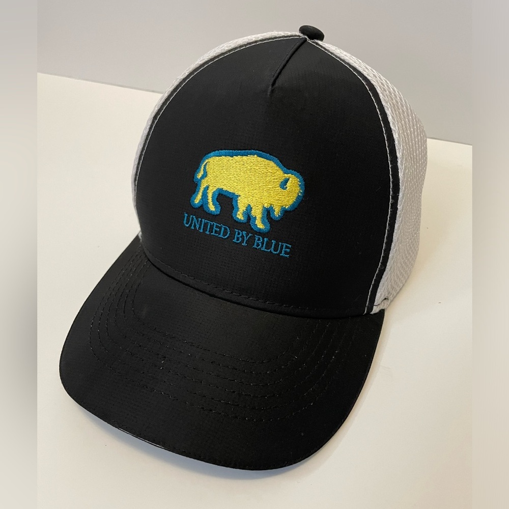 United By Blue Buffalo Trucker Hat Baseball Cap by Recover Eco Hat Black White